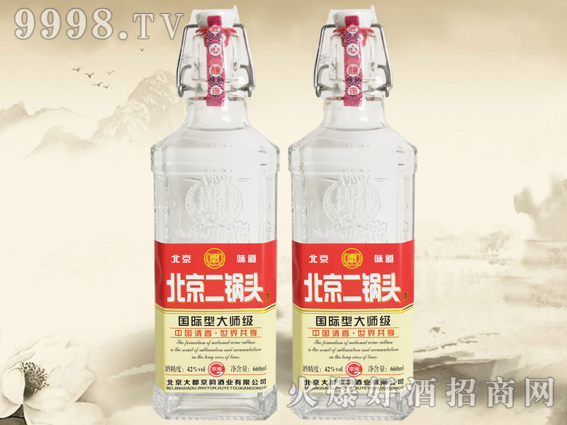 大都京韵北京二锅头酒国际型大师级红标42°660ml清香型白酒